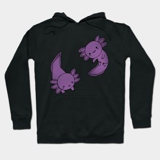 Black cute axolotls Hoodie